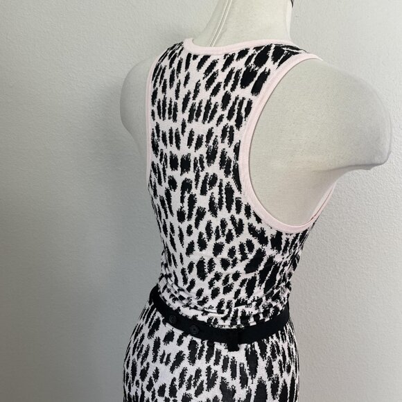 McQ Alexander McQueen Dress Womens IT38 Pink Black Knit Animal Print Belted - Picture 11 of 11